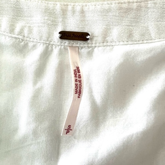 Free People Boho White Embroidered Mini Dress Flowy Peasant Tunic Prairie S - Picture 6 of 14